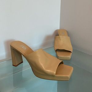 Zara real leather heels 40